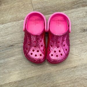 Little girl glitter crocs